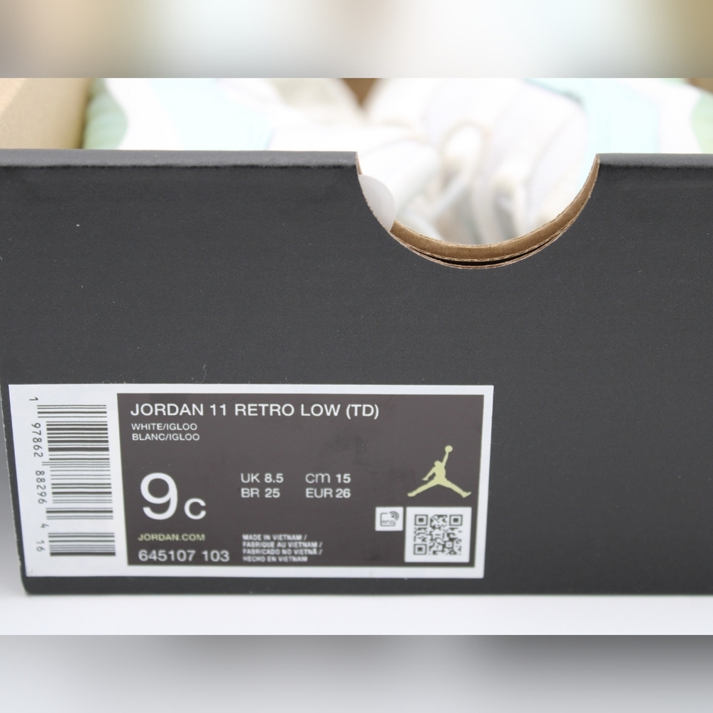 Jordan 11 Retro Low (TD) Size 9C – Style 645107-103 - Picture 10 of 10